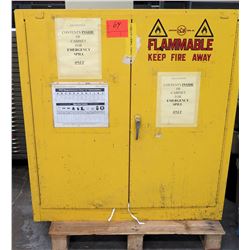 Yellow Metal Storage Cabinet for Flammable, Spills w/ HazMat Contents