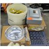 Image 1 : Breaker Switch Box, Bucket of Lights & Round Light