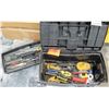 Image 1 : Plastic Tool Box w/ Open End Wrenches, Plyers, Misc Hand Tools