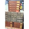 Image 1 : Qty 4 Metal Tool Cabinets w/ Nuts, Bolts, Springs, etc in Drawers