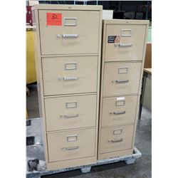 Qty 2 Beige 4 Drawer File Cabinets