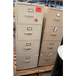 Qty 2 Beige 4 Drawer File Cabinets