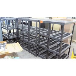 Qty 8 Black Plastic Slatted Shelving Pieces