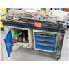 Image 1 : Shop Desk Work Table w/ Socket Set, Clamps, Power Strips, Misc Tools