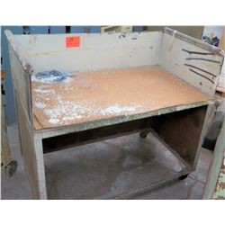 Metal Rolling Shop Cart w/ Bottom Shelf Storage