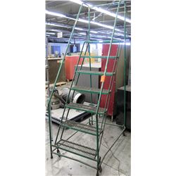 Foster Equipment Angle Rolling Mobile 7 Step Steel Safety Ladder