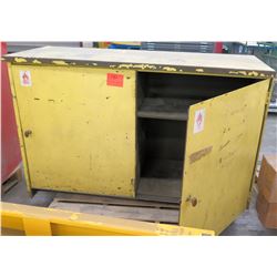 Metal Yellow Metal Cabinet w/ 2 Shelves for Flammable Solvents