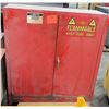 Image 1 : Justrite Flammable Liquid Red Storage Cabinet 40 Gallon Capacity