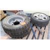 Image 1 : Qty 2 Tuff Dawg Tires on Rims, Nissan Rapt Tire, Misc Rim & Tire Iron