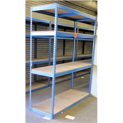 qty 8 Blue Metal 3 Shelf Shop Shelving Storage Unit 