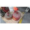 Image 2 : Qty 4 Metal & Plastic Gas Cans, Engine Head, etc