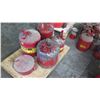 Image 2 : Qty 15 Misc Sizes Red Metal Gas Cans & Oily Waste Cans