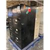 Image 1 : Qty 2 Metal 4 Drawer Standing Black Filing Cabinets