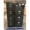 Image 2 : Qty 2 Metal 4 Drawer Standing Black Filing Cabinets