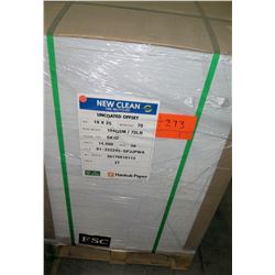 Qty 1 Pallet Hankuk New Clean Uncoated Offset 19 x 25 Paper 14,000 Sheets