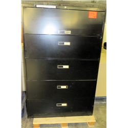 Black Metal 5 Drawer Standing Lateral Legal Filing Cabinets