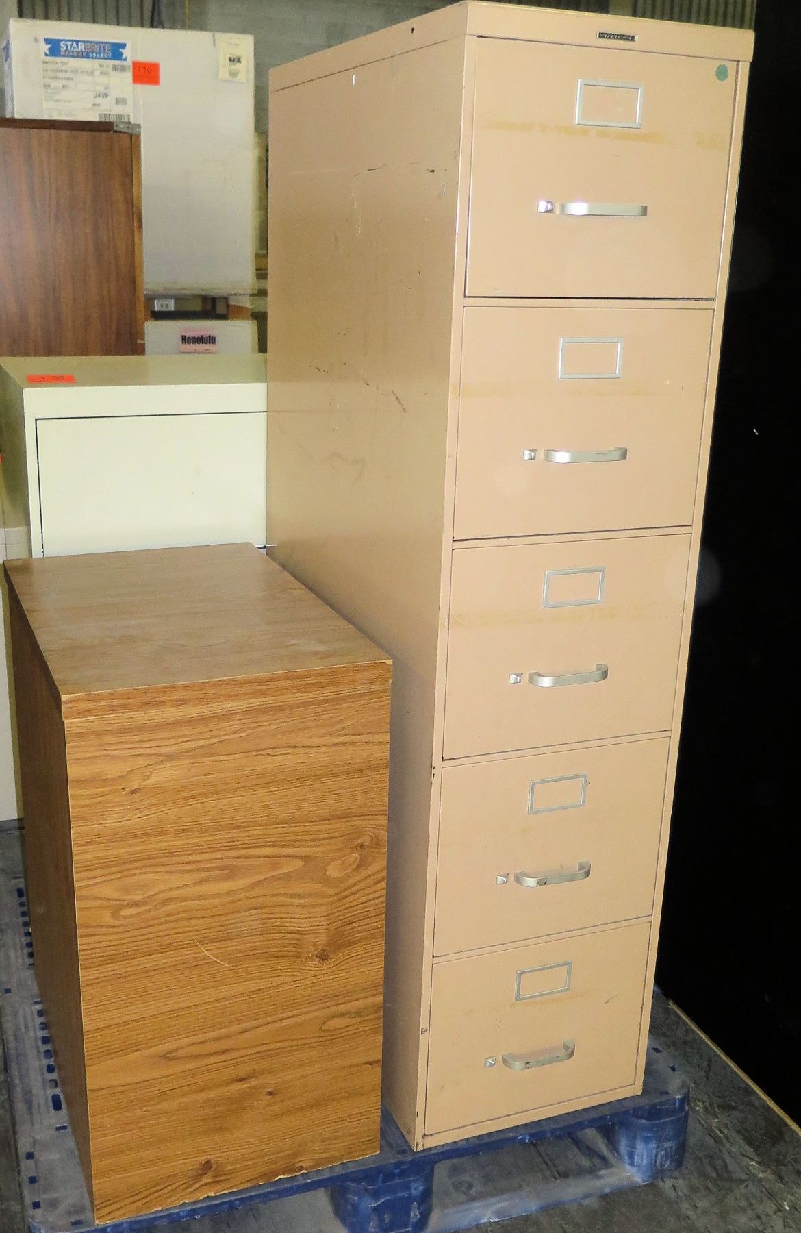 Metal 4 Drawer Standing File Cabinet Pressed Wood Cabinet Oahu