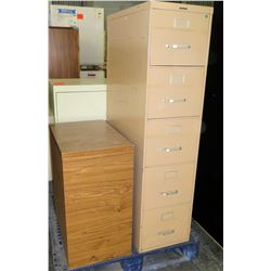 Metal 4 Drawer Standing File Cabinet & Pressed Wood Cabinet