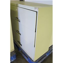 Qty 2 Metal 3 Drawer Lateral Legal Beige File Cabinet