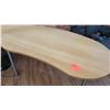 Image 2 : Curved Wood Shop Wooden Table w/ Metal Legs 2 Pieces