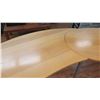Image 3 : Curved Wood Shop Wooden Table w/ Metal Legs 3 Sections