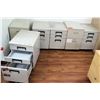 Image 1 : Qty 6 Rolling 3 Drawer File Cabinet Set on Wheels