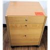 Image 1 : Wood 3 Drawer Rolling File Cabinet on Wheels