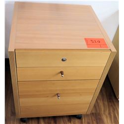 Wood 3 Drawer Rolling File Cabinet on Wheels