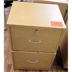 Wood 2 Drawer Rolling File Cabinet