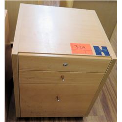 Wood 3 Drawer Rolling File Cabinet on Wheels