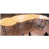 Image 1 : Curved Wood Conference Wooden Table w/ Metal Legs 3 Sections