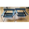 Image 1 : Qty 2 Leather Like Chairs w/ Metal Frames