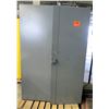 Image 1 : Large Standing Metal Shelving Storage Cabinet w/ 2 Doors