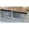 Image 2 : Qty 2 Tables w/ Metal Legs & Pressed Wood Table Tops