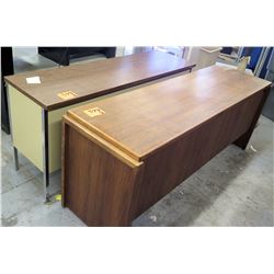 Qty 2 Metal & Wood Office Desks