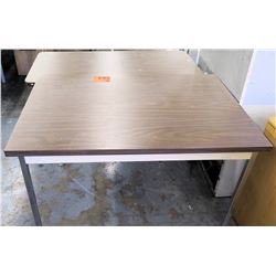 Qty 2 Metal & Pressed Wood Shop Tables