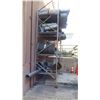 Image 6 : Metal 4 Shelf Adjustable Shelving Unit w/ Misc Sized Pipes