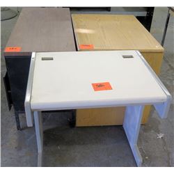 Qty 3 Misc Furniture - Metal & Wood Desk, Cabinet, Plastic Table