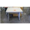 Image 2 : Qty 3 Misc Furniture - Metal & Wood Desk, Cabinet, Plastic Table