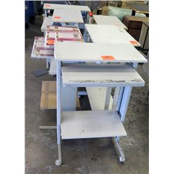 Qty 5 Wheeled Rolling Standing Drafting Tables Desks