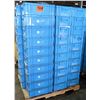 Image 2 : Qty 1 Tall Pallet of Blue Plastic Square Stackable Hagadone Bins Containers