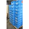 Image 3 : Qty 1 Tall Pallet of Blue Plastic Square Stackable Hagadone Bins Containers