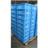 Image 2 : Qty 1 Tall Pallet of Blue Plastic Square Stackable Hagadone Bins Containers