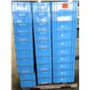 Image 1 : Qty 1 Tall Pallet of Blue Plastic Square Stackable Hagadone Bins Containers