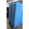 Image 2 : Qty 1 Tall Pallet of Blue Plastic Square Stackable Hagadone Bins Containers