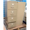 Image 1 : Qty 2 Metal 4 Drawer Standing Beige File Cabinets