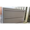 Image 2 : Qty 1 Metal 3 Drawer Lateral Legal Beige File Cabinet w/ Short White Cabinet