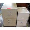 Image 1 : Qty 2 Metal 2 Drawer Standing Beige File Cabinets
