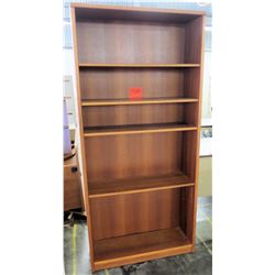 Wooden 5 Shelf Display Book Case Adjustable Shelves