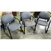 Image 1 : Qty 3 Office Chairs w/ Armrests & Gray Upholstery